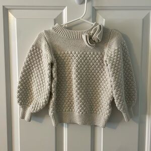 Janie and Jack 3T ivory puff sleeve sweater